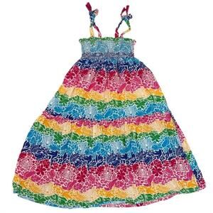 Vince Camuto Girls 4 Dress Tiered Smocked Floral Tropical Jungle